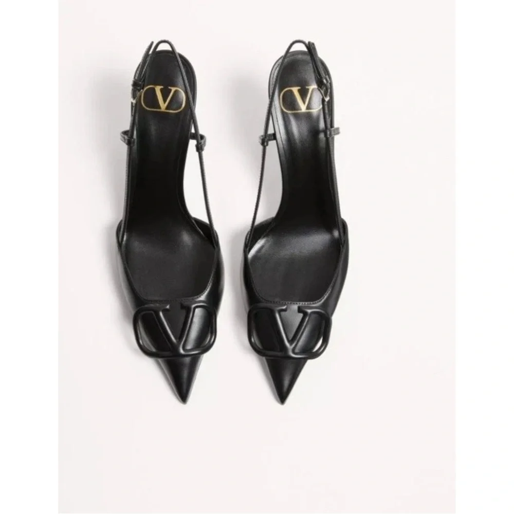 Valentino Black Slingback Heels with Buckle Detail - Picture 3 of 8